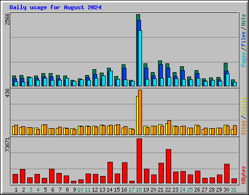 Daily usage for August 2024