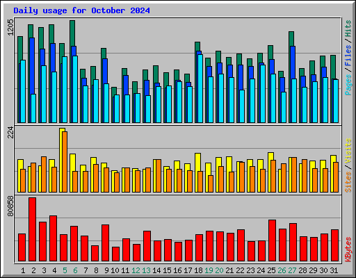 Daily usage for October 2024