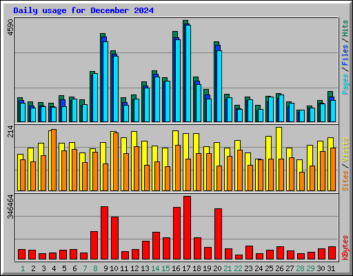 Daily usage for December 2024