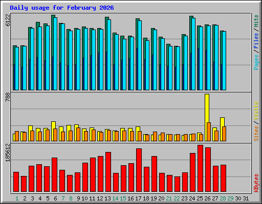 Daily usage for February 2026