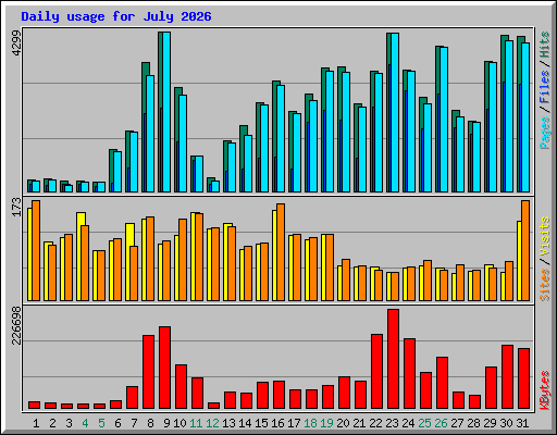 Daily usage for July 2026