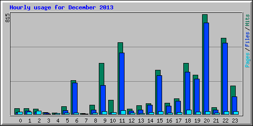 Hourly usage for December 2013