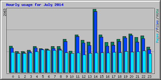Hourly usage for July 2014