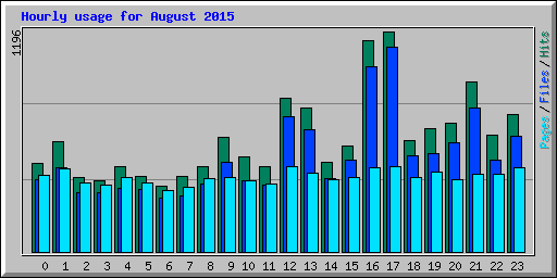Hourly usage for August 2015
