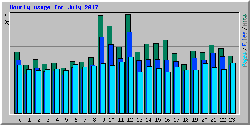 Hourly usage for July 2017