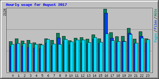 Hourly usage for August 2017