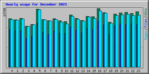 Hourly usage for December 2023